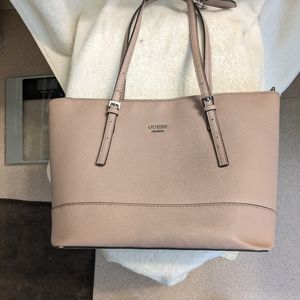 Guess, leather shoulder bag, beige, size medium